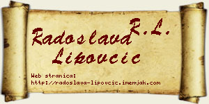 Radoslava Lipovčić vizit kartica